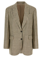 Brunello Cucinelli Bicolor Linen Blazer