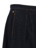 Alberta Ferretti Blue Cotton Mini Skirt
