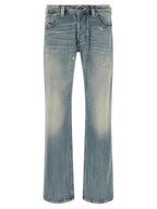 Diesel Blue Cotton Straight-Leg Jeans