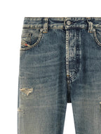 Diesel Blue Cotton Tapered Jeans