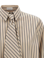 Brunello Cucinelli Beige Cotton Blouse