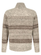 Brunello Cucinelli Beige Alpaca Leather Cardigan