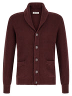 Brunello Cucinelli Bordeaux Cotton Cardigan