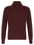Brunello Cucinelli Bordeaux Cotton Cardigan