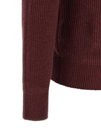 Brunello Cucinelli Bordeaux Cotton Cardigan