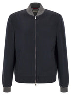 Brunello Cucinelli Blue Cashmere Bomber