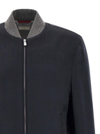 Brunello Cucinelli Blue Cashmere Bomber