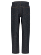 A.P.C. Blue Cotton Relaxed Fit Jeans