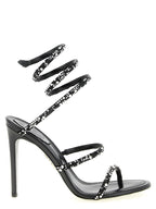 RENE CAOVILLA Bicolor Viscose Stiletto Heel Sandals