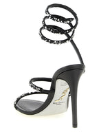 RENE CAOVILLA Bicolor Viscose Stiletto Heel Sandals
