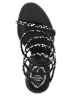RENE CAOVILLA Bicolor Viscose Stiletto Heel Sandals