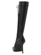 LE SILLA Black Lamb Leather Over The Knee