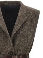 Brunello Cucinelli Brown Virgin Wool Sleeveless Jacket