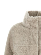 Brunello Cucinelli Beige Lamb Leather Full-Length Jacket