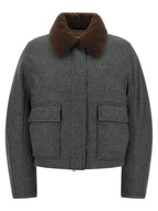 Brunello Cucinelli Gray Virgin Wool Full-Length Jacket