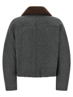 Brunello Cucinelli Gray Virgin Wool Full-Length Jacket