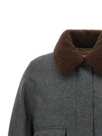 Brunello Cucinelli Gray Virgin Wool Full-Length Jacket