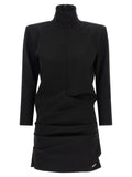 The Attico Black Viscose Short Dress