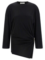 The Attico Black Viscose Short Dress