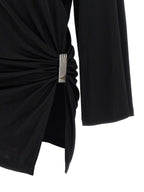 The Attico Black Viscose Short Dress