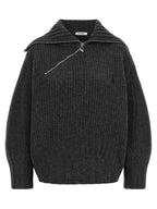 The Attico Gray Virgin Wool Cardigan
