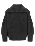 The Attico Gray Virgin Wool Cardigan