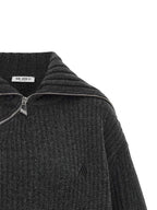The Attico Gray Virgin Wool Cardigan