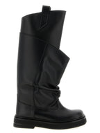 The Attico Black Calfskin Over The Knee