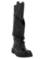 The Attico Black Calfskin Over The Knee