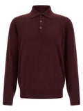 Brunello Cucinelli Bordeaux Cashmere Polo Shirt