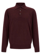 Brunello Cucinelli Bordeaux Cashmere Polo Shirt