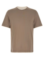 Brunello Cucinelli Gray Cotton T-Shirt