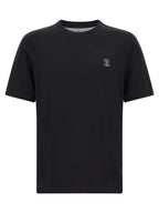 Brunello Cucinelli Black Cotton T-Shirt