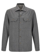 Brunello Cucinelli Gray Virgin Wool Blouse