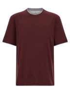 Brunello Cucinelli Bordeaux Cotton T-Shirt