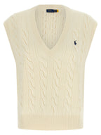 Polo Ralph Lauren White Wool Sleeveless Jacket