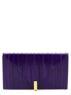 Giuseppe Zanotti Purple Leather Clutch Bag