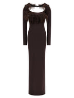 The Attico Brown Viscose Long Dress