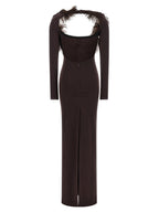 The Attico Brown Viscose Long Dress