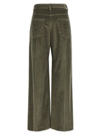 Brunello Cucinelli Bicolor Cotton Flared Pants