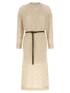 Brunello Cucinelli Beige Polyamide Midi Dress