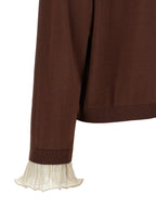 Fabiana Filippi Brown Virgin Wool Cardigan
