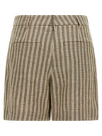 Brunello Cucinelli Bicolor Linen Bermuda Shorts