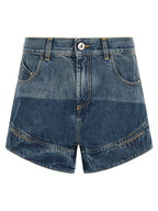 The Attico Blue Cotton Bermuda Shorts