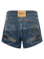 The Attico Blue Cotton Bermuda Shorts