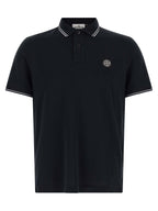 Stone Island Blue Cotton Polo Shirt