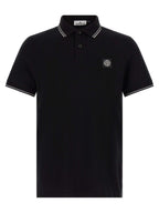 Stone Island Black Cotton Polo Shirt