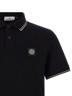 Stone Island Black Cotton Polo Shirt