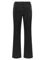 7 For All Mankind Black Cotton Flared Jeans