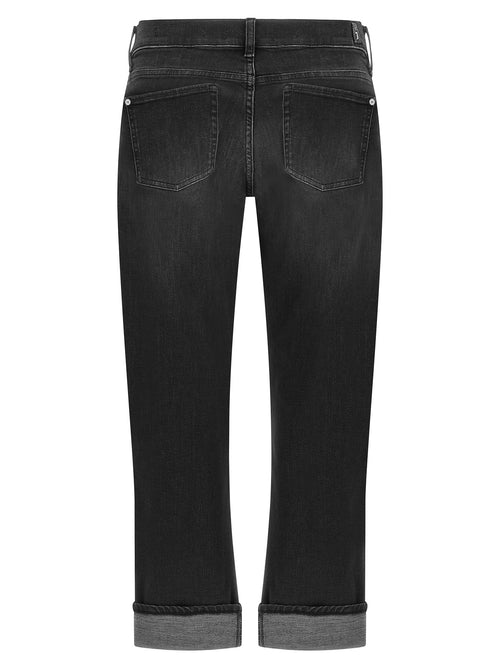 7 For All Mankind Black Cotton Relaxed Fit Jeans
